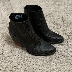 Black Snake Print Booties